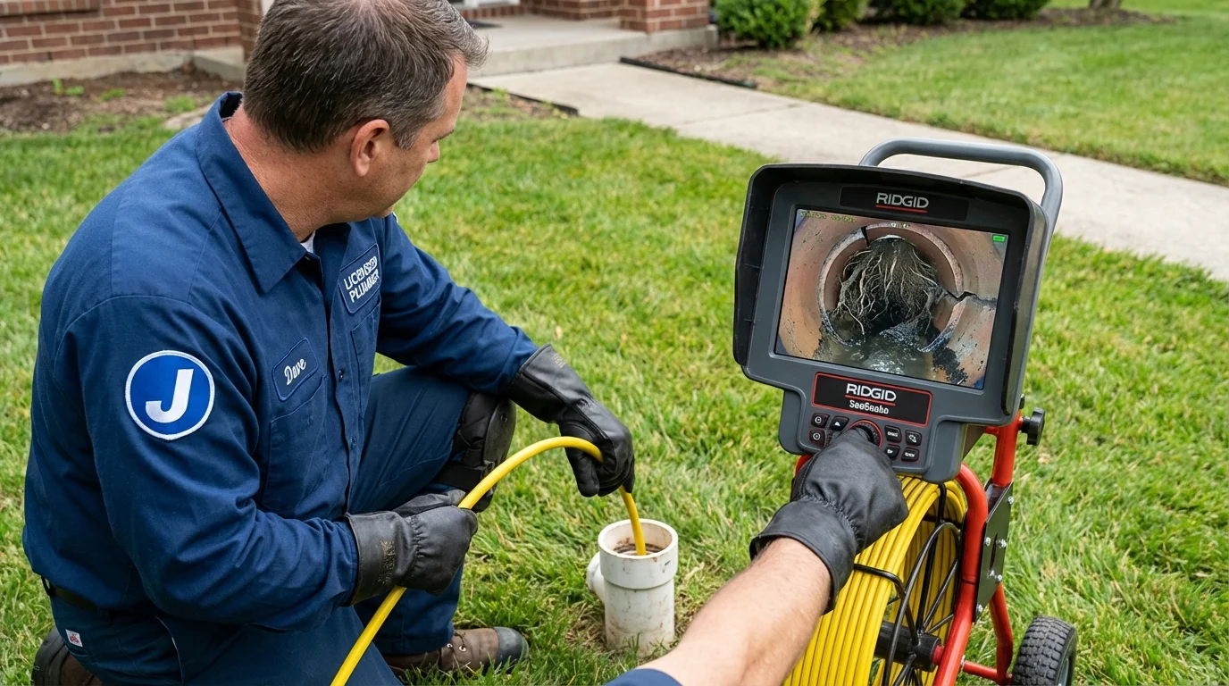 Sewer camera inspection being performed by Johns Plumbing LLC in Clearlake